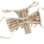 Women's Bandeau Bikini with Unique Embellishments