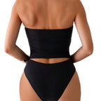Women's Bandeau Swimsuit with Unique Ruching