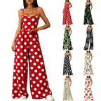 Women's Elegant Geometric Print Wide-Leg Jumpsuit