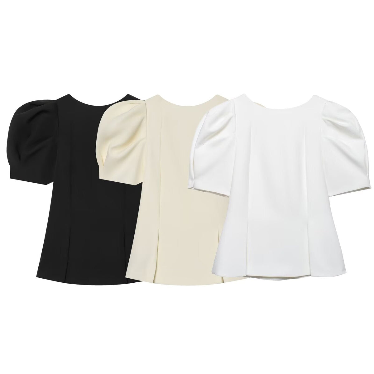 Women's Blouse with Puff Sleeves and Elegant Cut