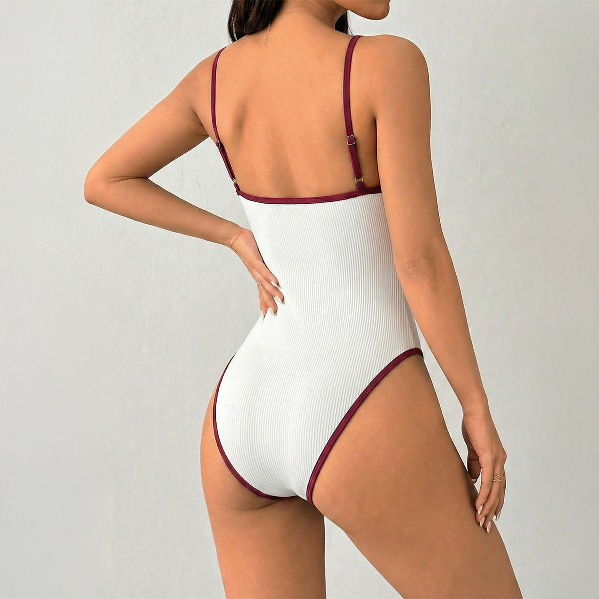 Deep V-Neck Sporty Bodysuit