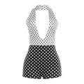 Women's Polka Dot V-Neck Jumpsuit