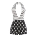Women's Polka Dot V-Neck Jumpsuit