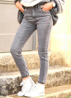 Women's Form-Fitting Vintage-Look High-Waisted Ankle-Length Jeans