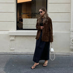 Women's Suede Blazer with Pockets