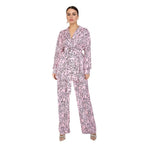Women's Fashionable Blazer Set with Floral Accents