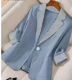 Women's Elegant Linen Blazer Jacket