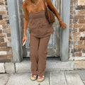 Casual Two-Piece Set with Strapless Top and Wide-Leg Pants