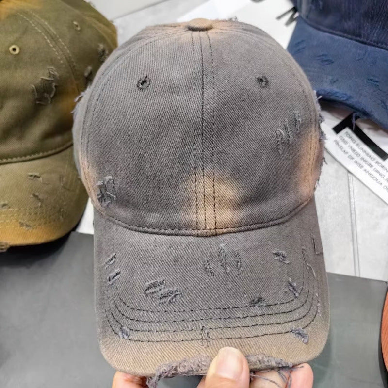 Men's Distressed Denim Baseball Cap