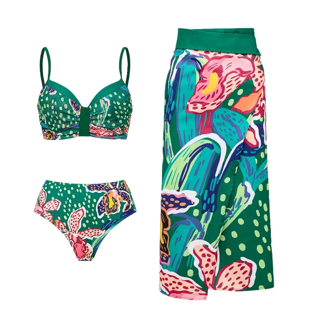 Women's Swimsuit Set with Colorful Pattern