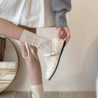 Women's Ballet Flats with Decorative Buckle and Sparkling Design