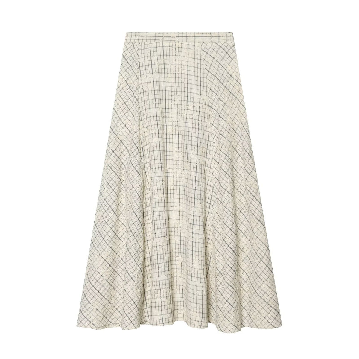 Women's Plaid Maxi Skirt with Flowing Cut