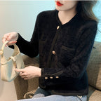 Women's Elegant Cardigan with Gold Buttons