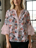 Women's Blouse with Beautiful Floral Design