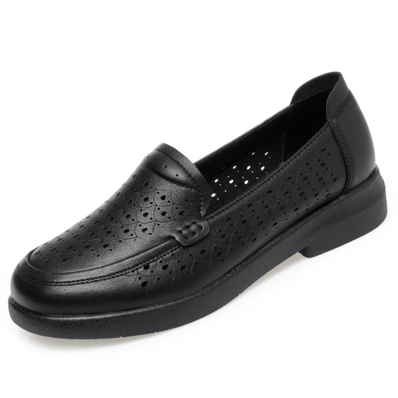 Women's Breathable Moccasins with Elegant Perforations