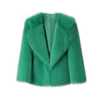 Elegant Faux Fur Jacket with Large Collar