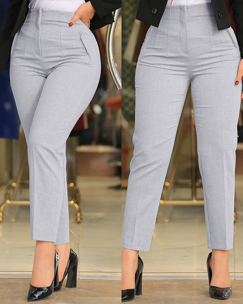 Women's High-Waisted Slimming Trousers