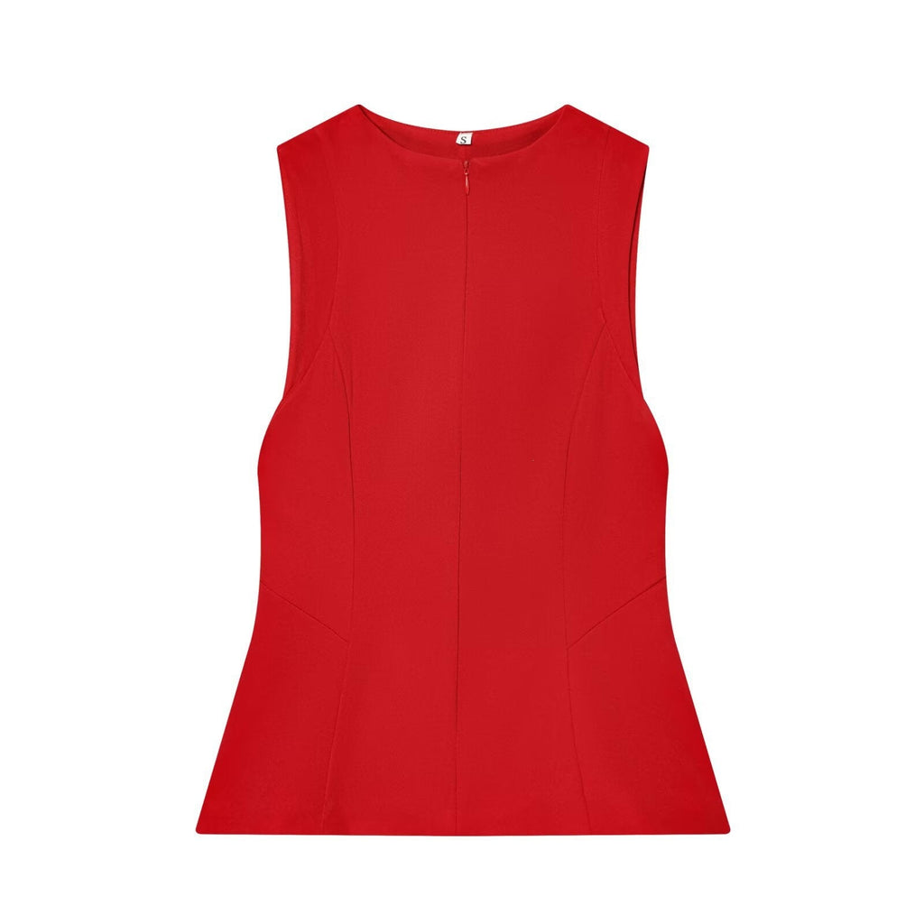 Women's Sleeveless Top with Elegant Cut and Fine Waist