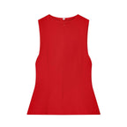 Women's Sleeveless Top with Elegant Cut and Fine Waist