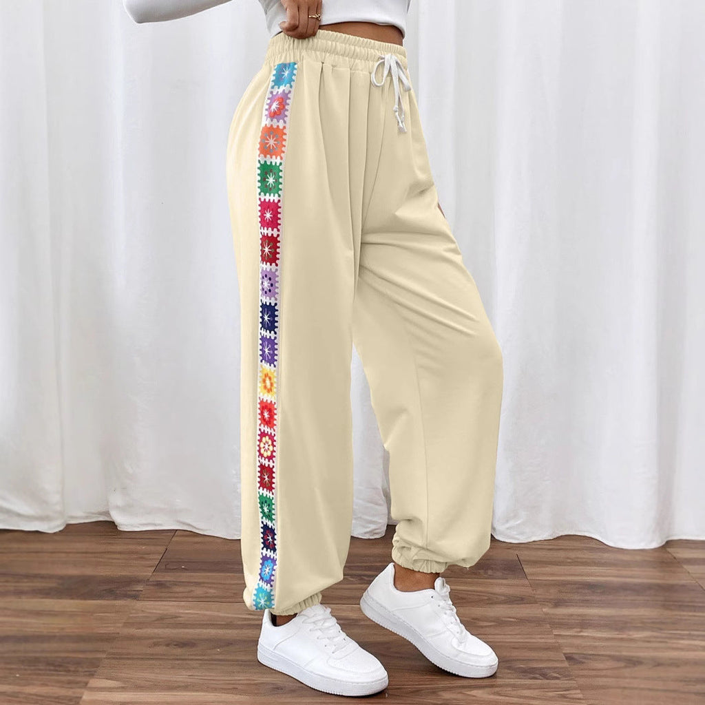 Women's Floral Print Lounge Pants with Elastic Waist