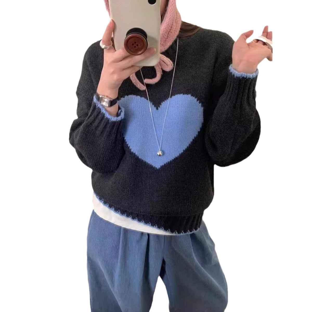 Women's Heart Motif Pullover