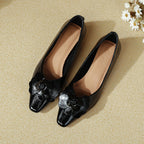 Women's Ballet Flats with Elegant Floral Appliqué