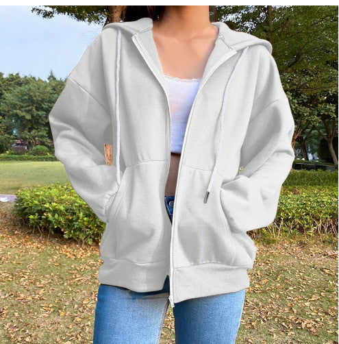 Women's Comfortable Hooded Jacket with Pockets