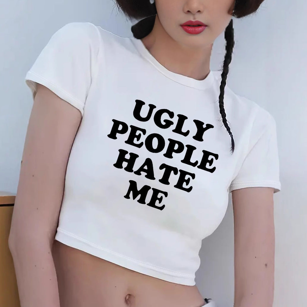 Women's Crop T-Shirt with Inspirational Text