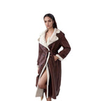 Women's Elegant Transitional Coat with Teddy Lining and Double-Breasted Placket