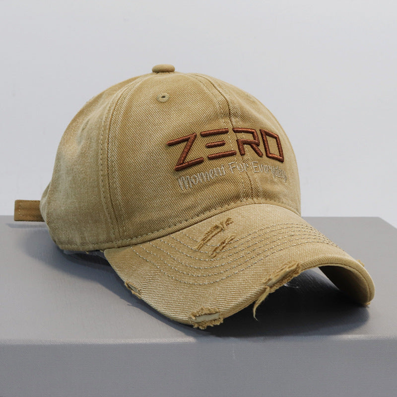 Men's Distressed Cotton Baseball Cap