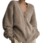 Women's Fluffy Long-Sleeve Cardigan