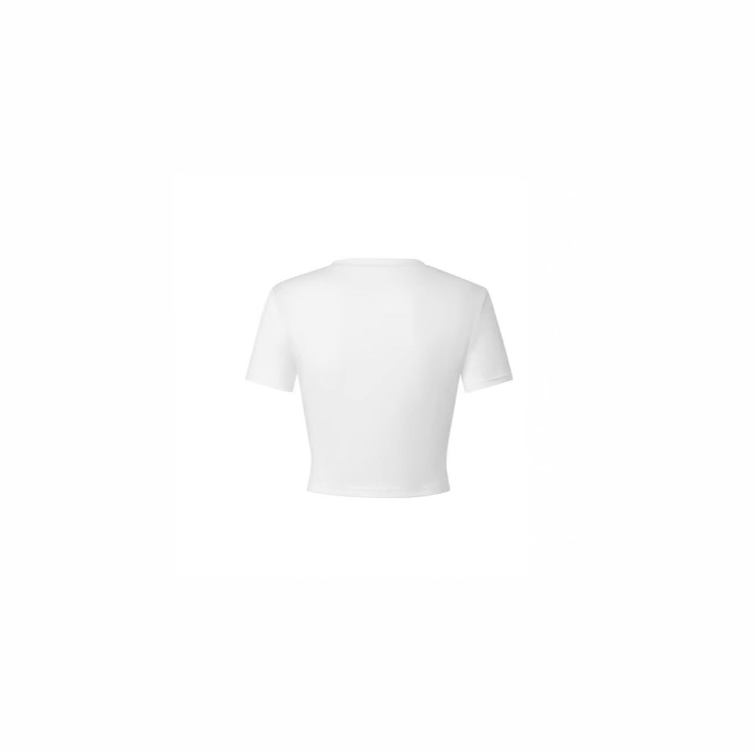 Women's Crop T-Shirt with Creative Casual Design