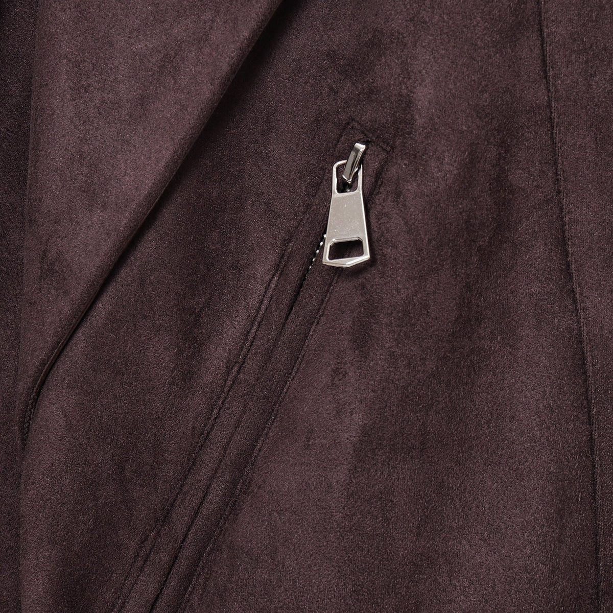 Elegant Suede Jacket with Zippers and Waist Belt