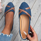 Women's Ballet Flats with Elegant Cross-Strap
