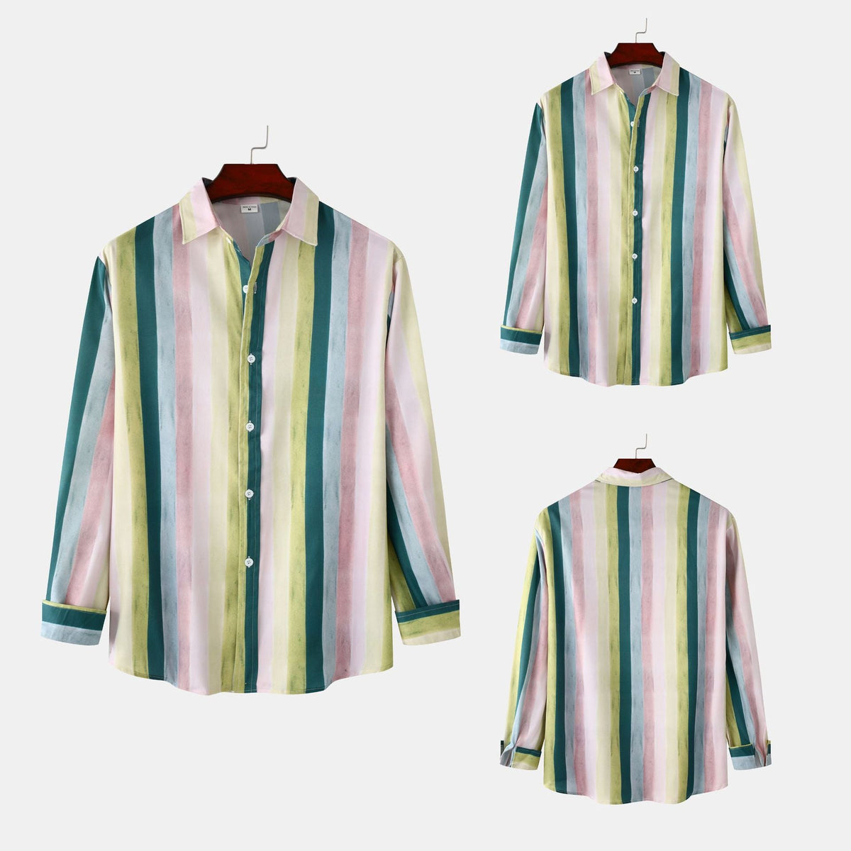 Women's Long-Sleeve Shirt with Colorful Stripe Pattern and Modern Cut