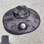 Ventilated outdoor fishing hat with two rechargeable fans
