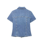 Women's Denim Short Jacket with Zipper