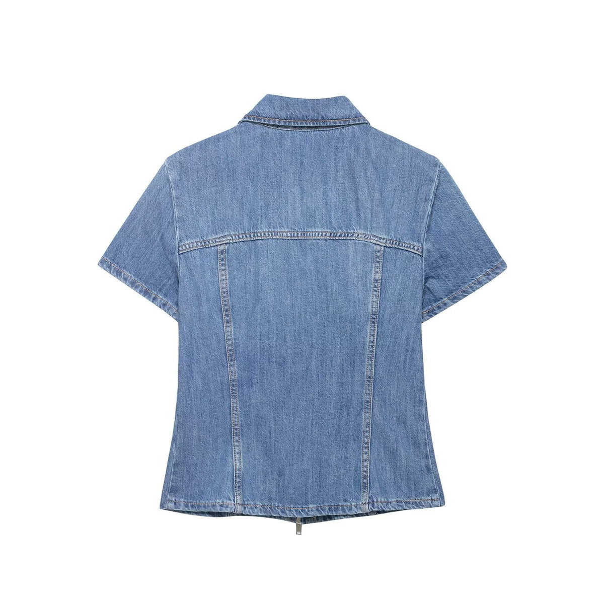 Women's Denim Short Jacket with Zipper