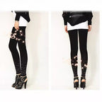 Women's High-Quality Leggings with Sparkling Appliqués