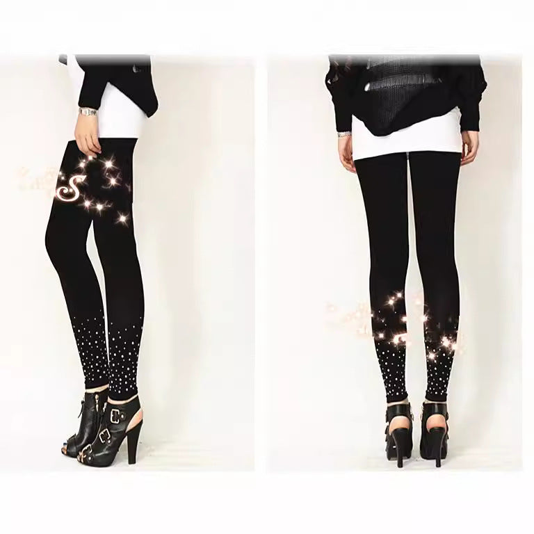 Women's High-Quality Leggings with Sparkling Appliqués