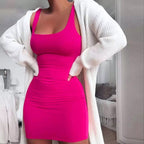 Bodycon Mini Dress with Wide Straps