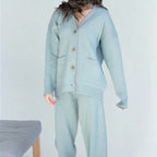 Women's Cozy Knit Cardigan with Pockets and Button Details