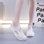 Women's Breathable Sports Sneakers with Elastic Knit Design and Non-Slip Sole