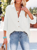 Women's Casual Oversized Shirt with Chest Pocket