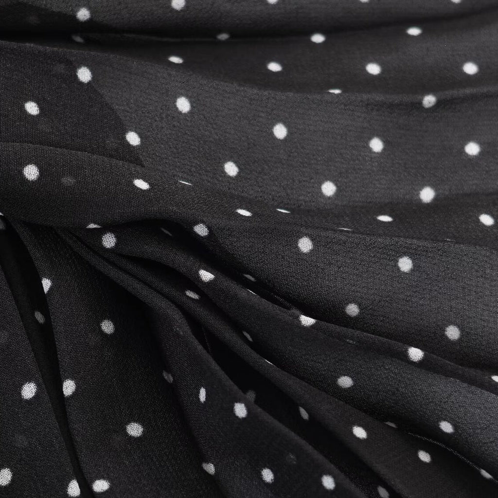 A-Line Maxi Skirt with Polka Dot Pattern