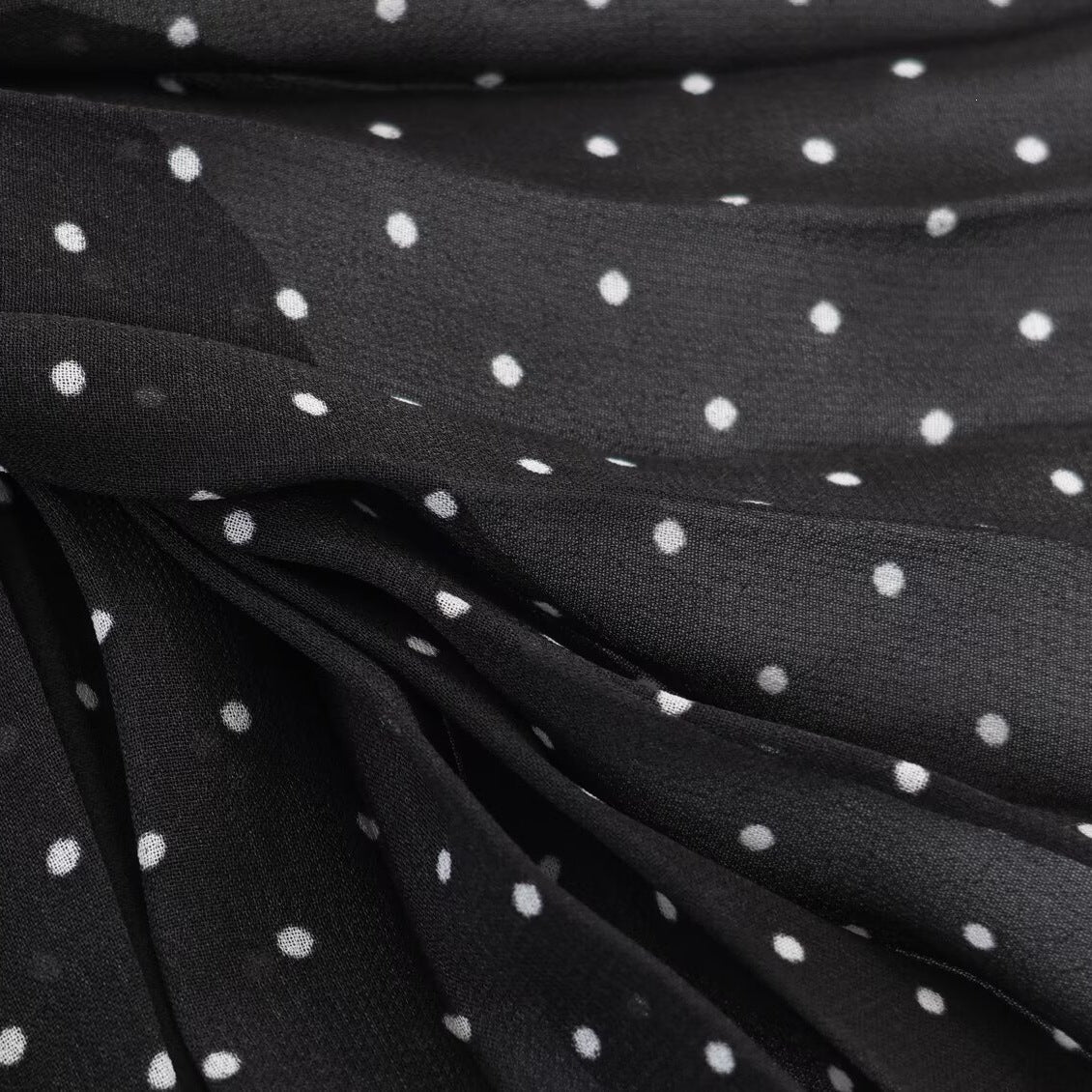 A-Line Maxi Skirt with Polka Dot Pattern