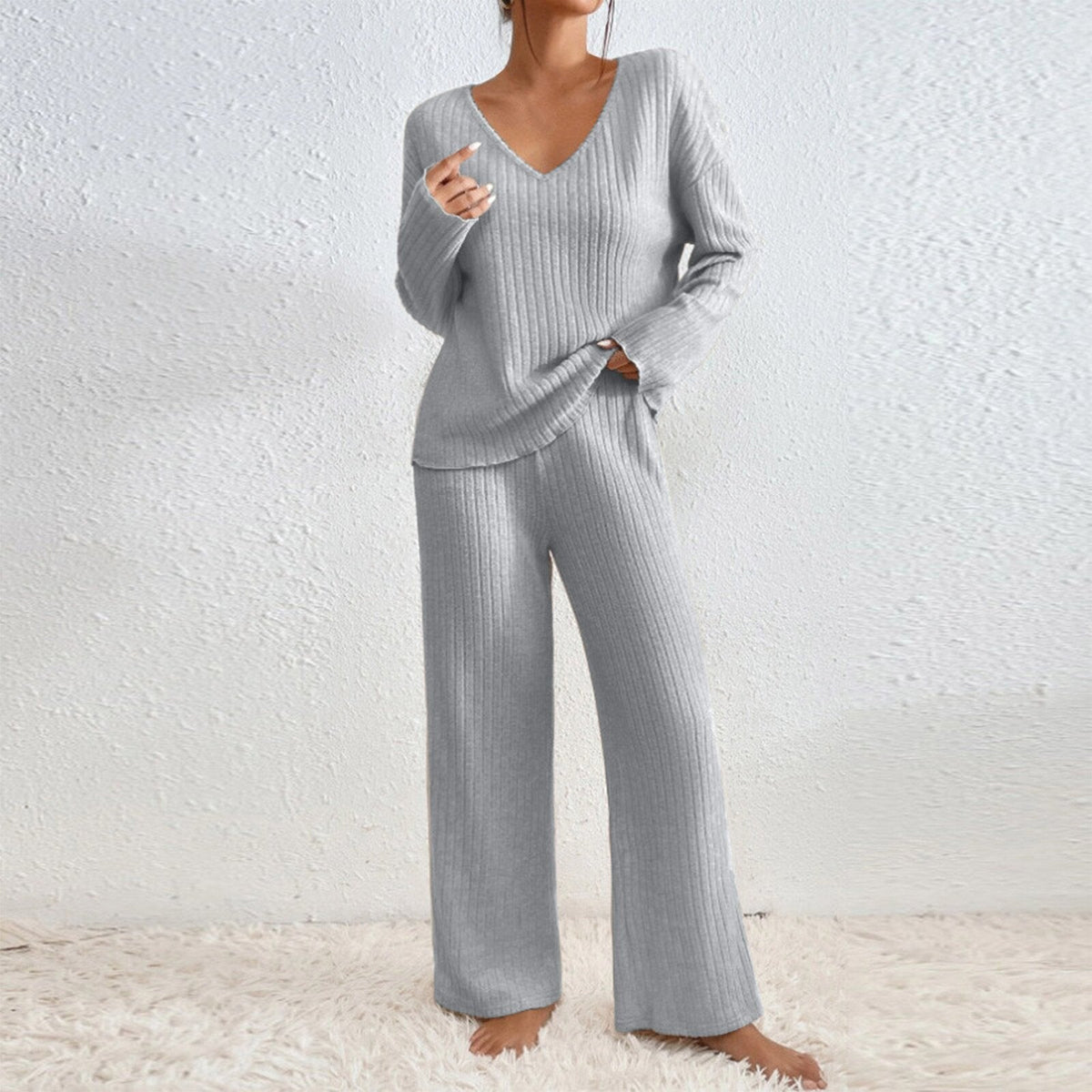 Women's Casual Knit Loungewear Set