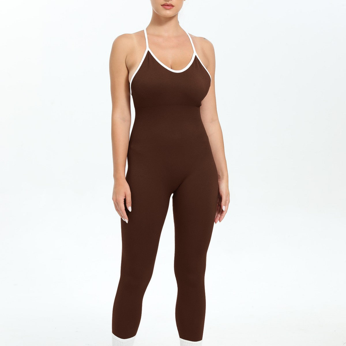 Women's Racerback Bodysuit with Seamless Construction