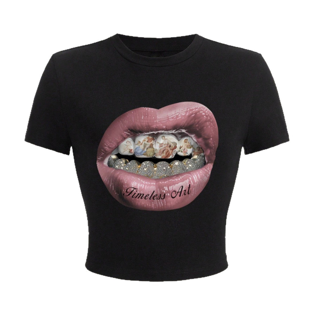 Women's Crop T-Shirt with Graphic Design