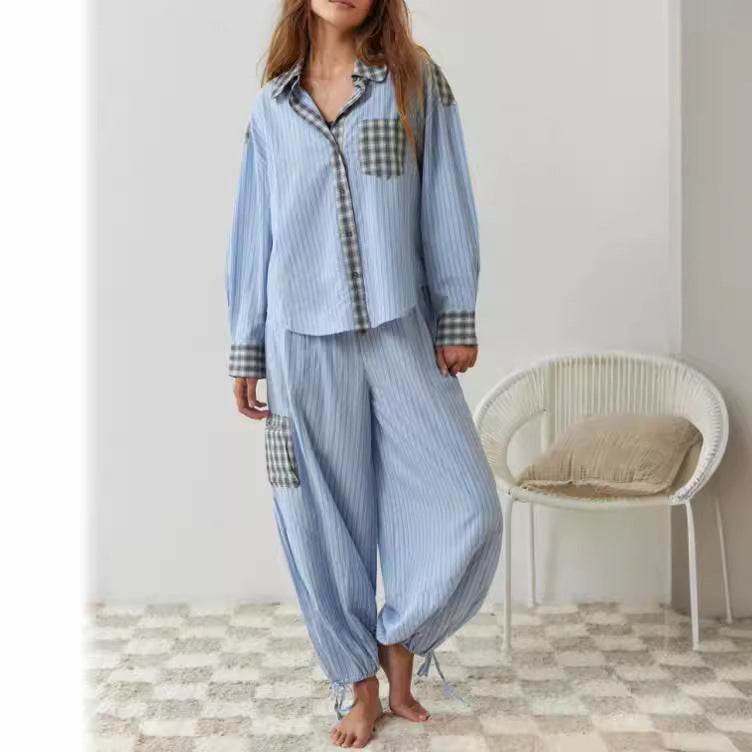 Women's Casual Plaid Set